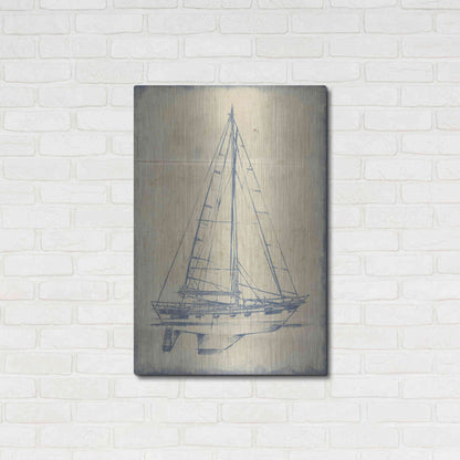 Luxe Metal Art 'Yacht Blueprint IV' by Ethan Harper, Metal Wall Art,24x36