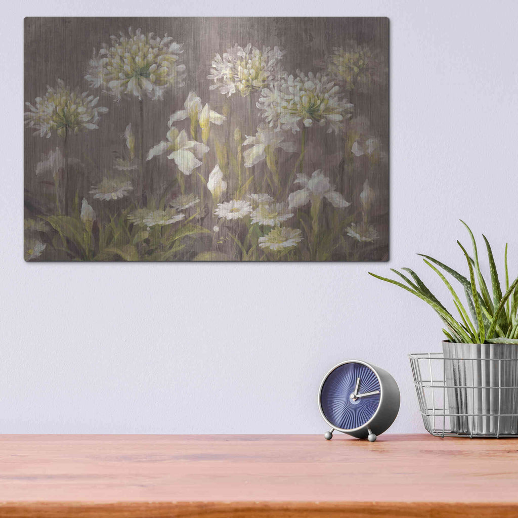 Luxe Metal Art 'Spring Blossoms Neutral' by Danhui Nai, Metal Wall Art,16x12