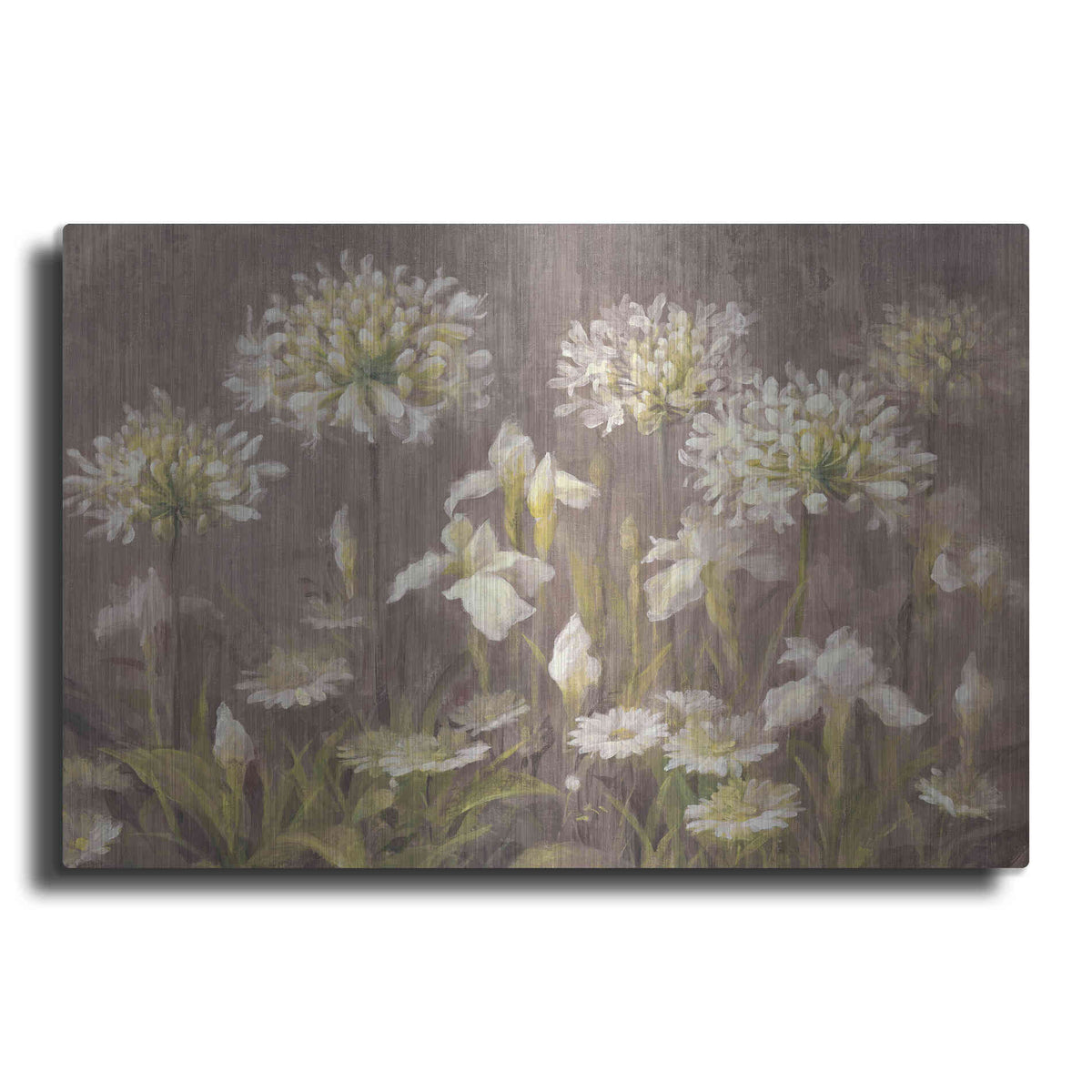 Luxe Metal Art 'Spring Blossoms Neutral' by Danhui Nai, Metal Wall Art