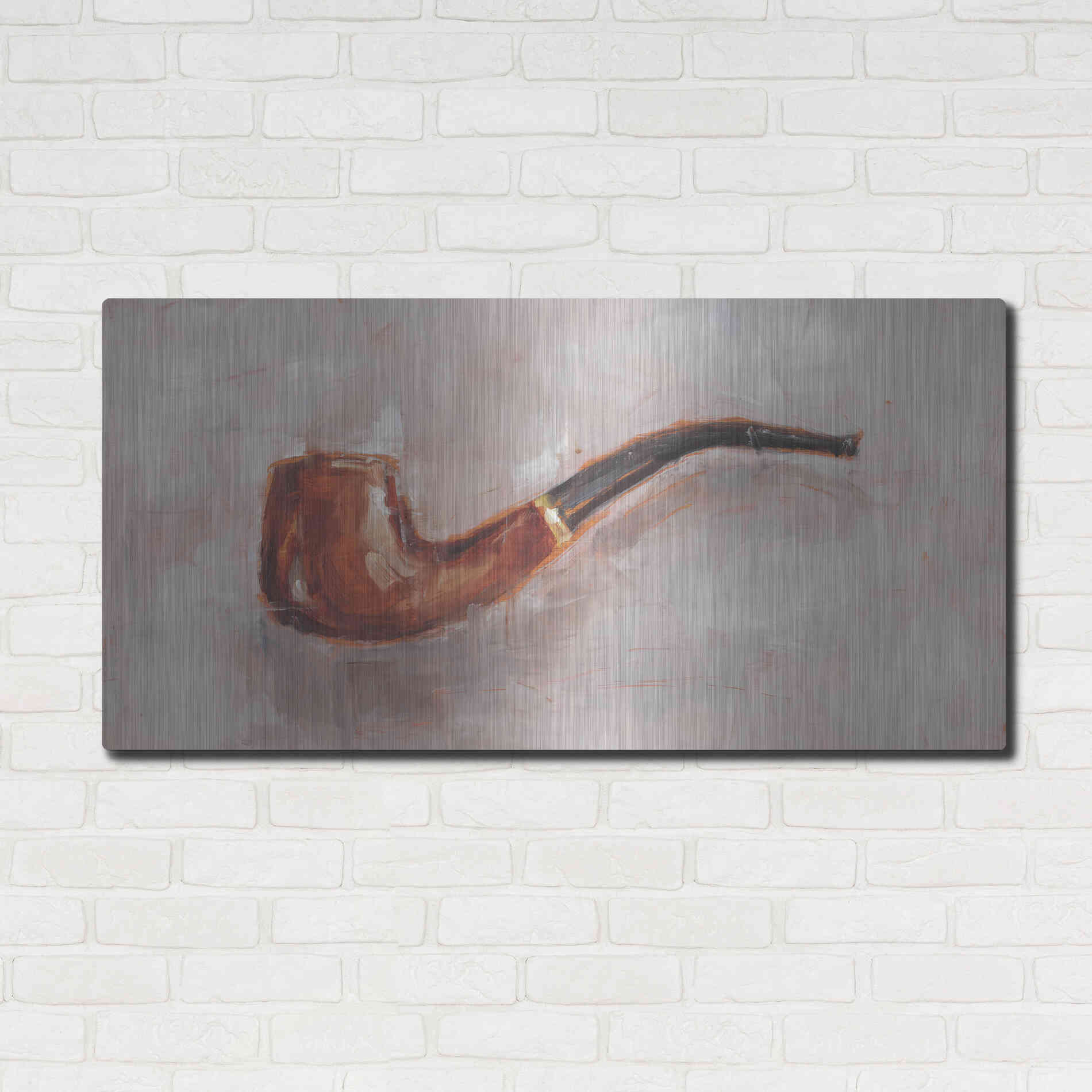 Luxe Metal Art 'This is a Pipe II' by Ethan Harper, Metal Wall Art,48x24