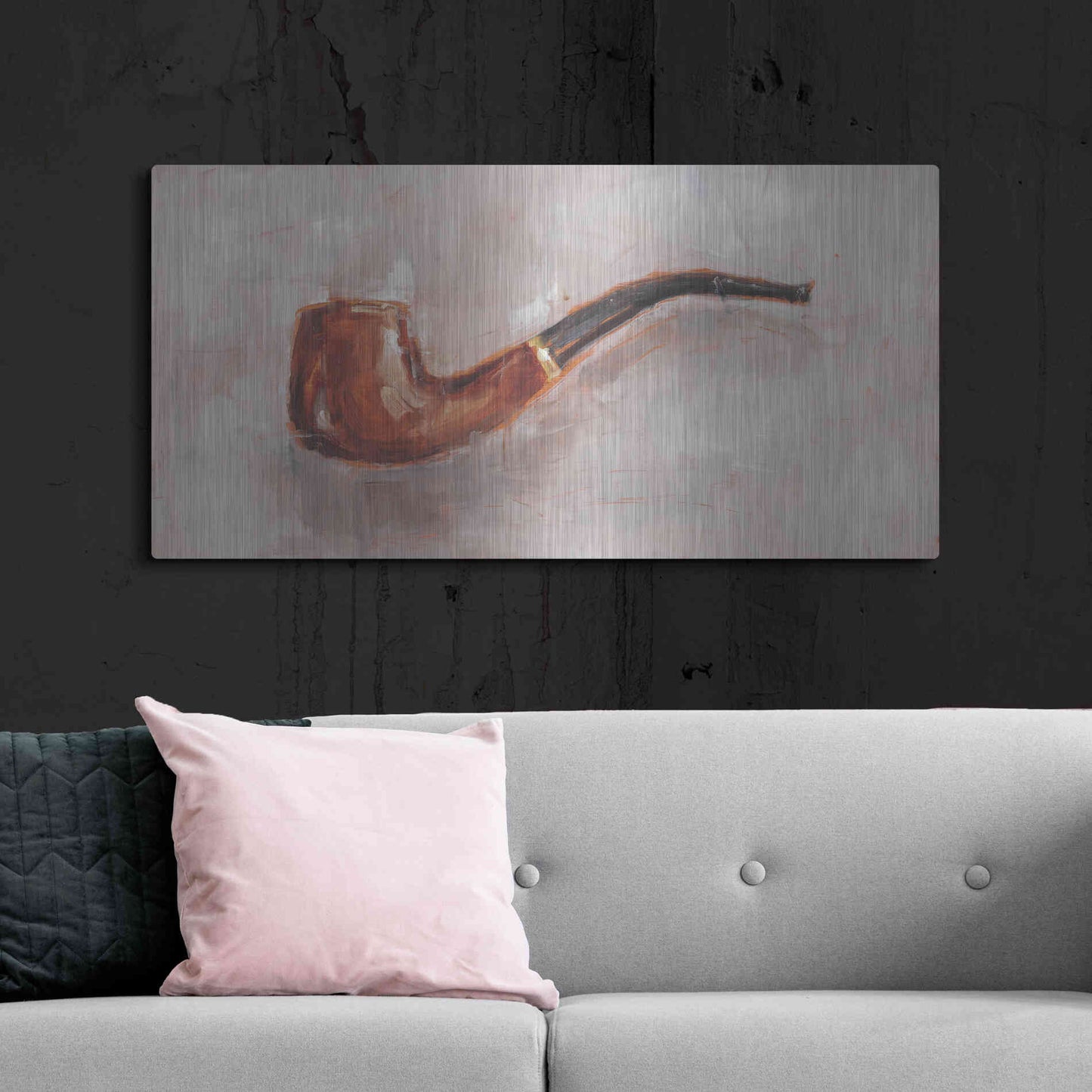 Luxe Metal Art 'This is a Pipe II' by Ethan Harper, Metal Wall Art,48x24