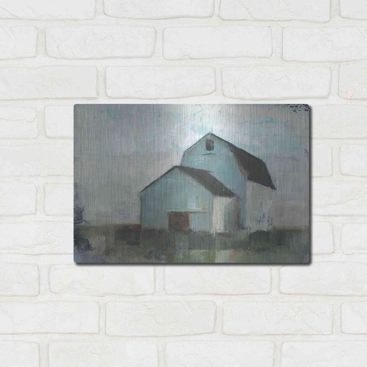 Luxe Metal Art 'Barn at Sunset I' by Ethan Harper, Metal Wall Art,16x12