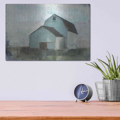 Luxe Metal Art 'Barn at Sunset I' by Ethan Harper, Metal Wall Art,16x12