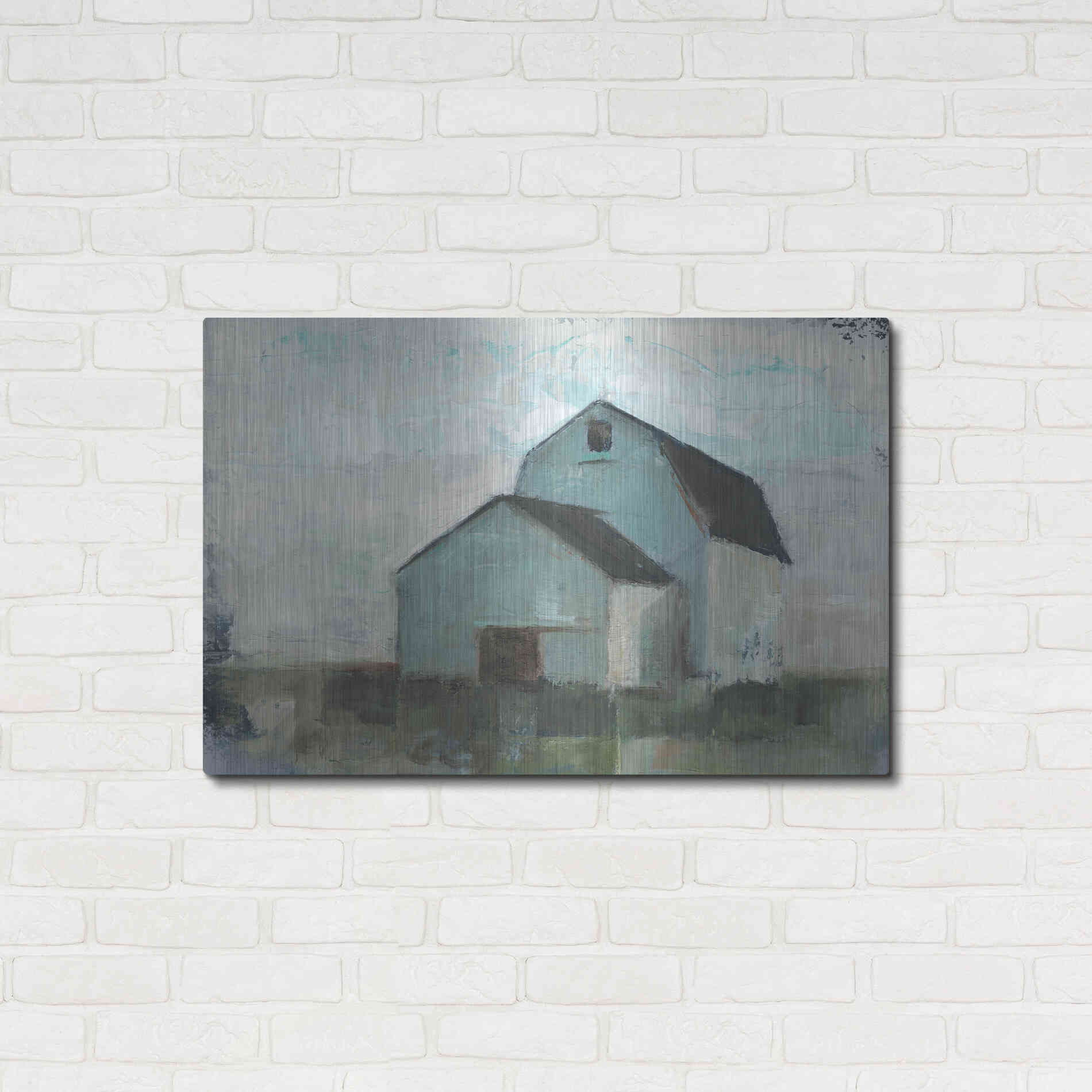 Luxe Metal Art 'Barn at Sunset I' by Ethan Harper, Metal Wall Art,36x24