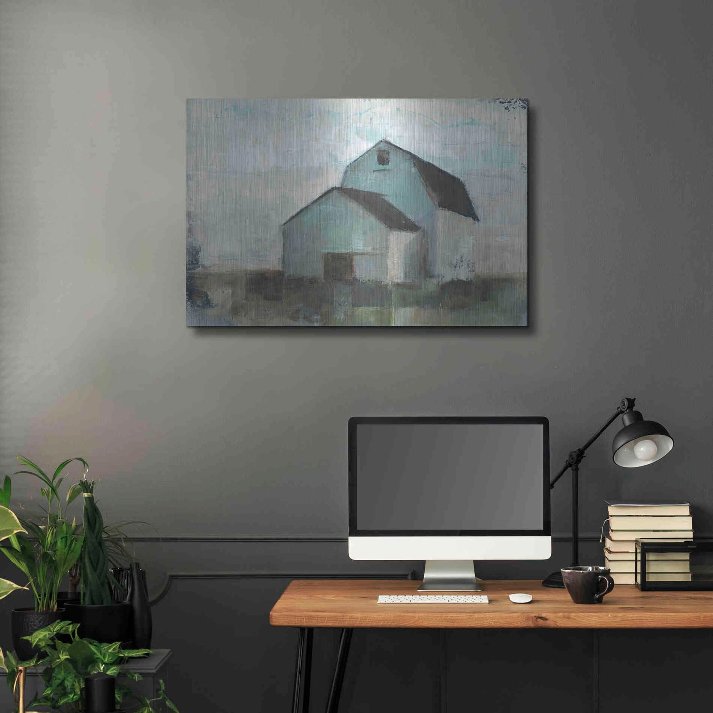 Luxe Metal Art 'Barn at Sunset I' by Ethan Harper, Metal Wall Art,36x24