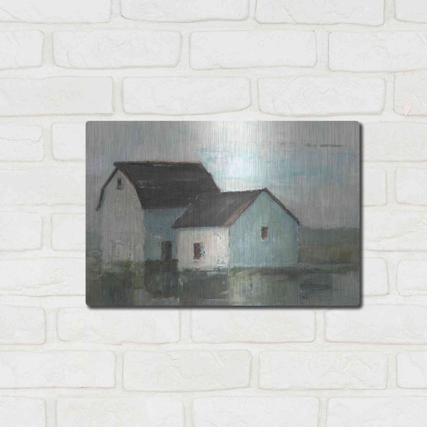 Luxe Metal Art 'Barn at Sunset II' by Ethan Harper, Metal Wall Art,16x12