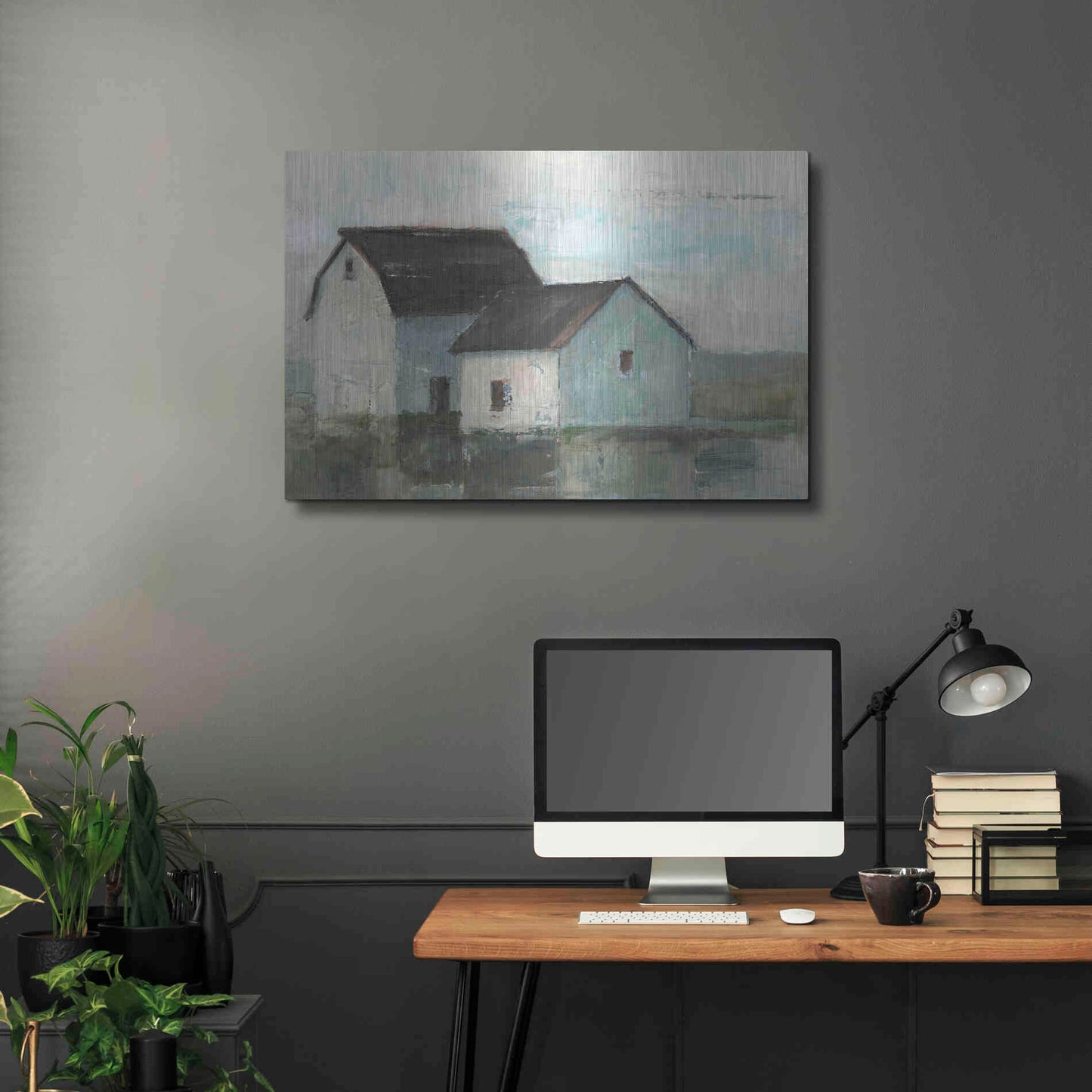 Luxe Metal Art 'Barn at Sunset II' by Ethan Harper, Metal Wall Art,36x24