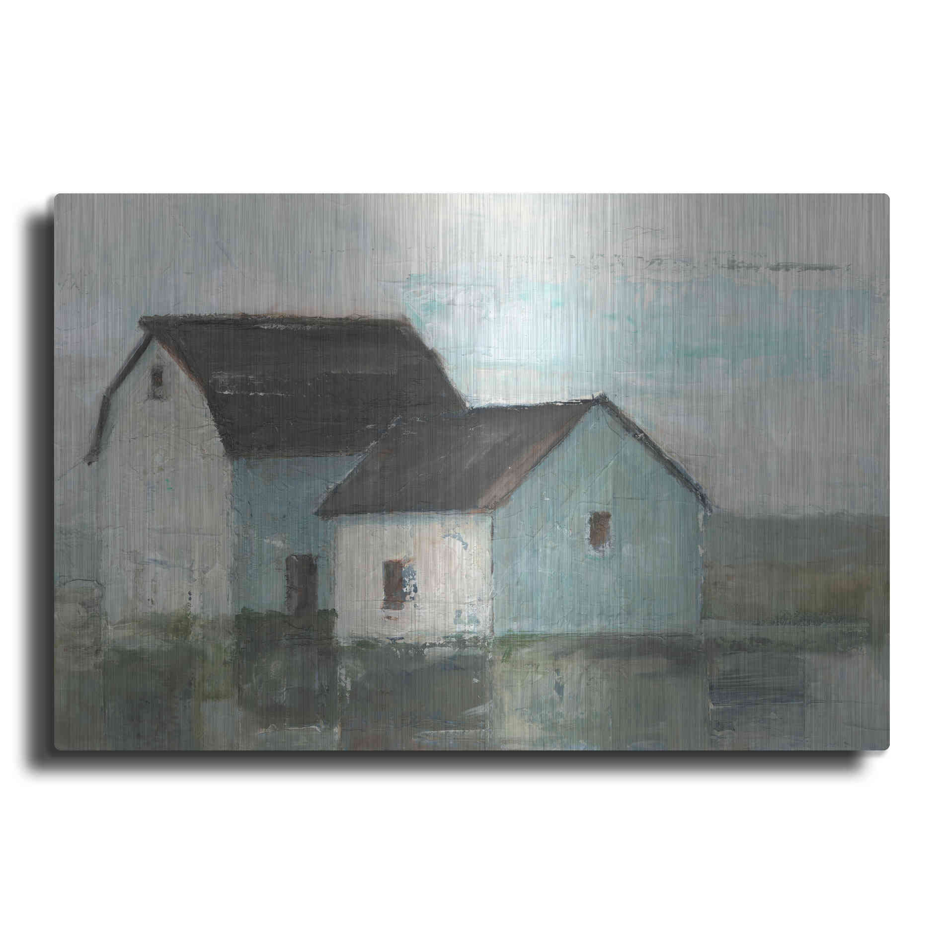 Luxe Metal Art 'Barn at Sunset II' by Ethan Harper, Metal Wall Art