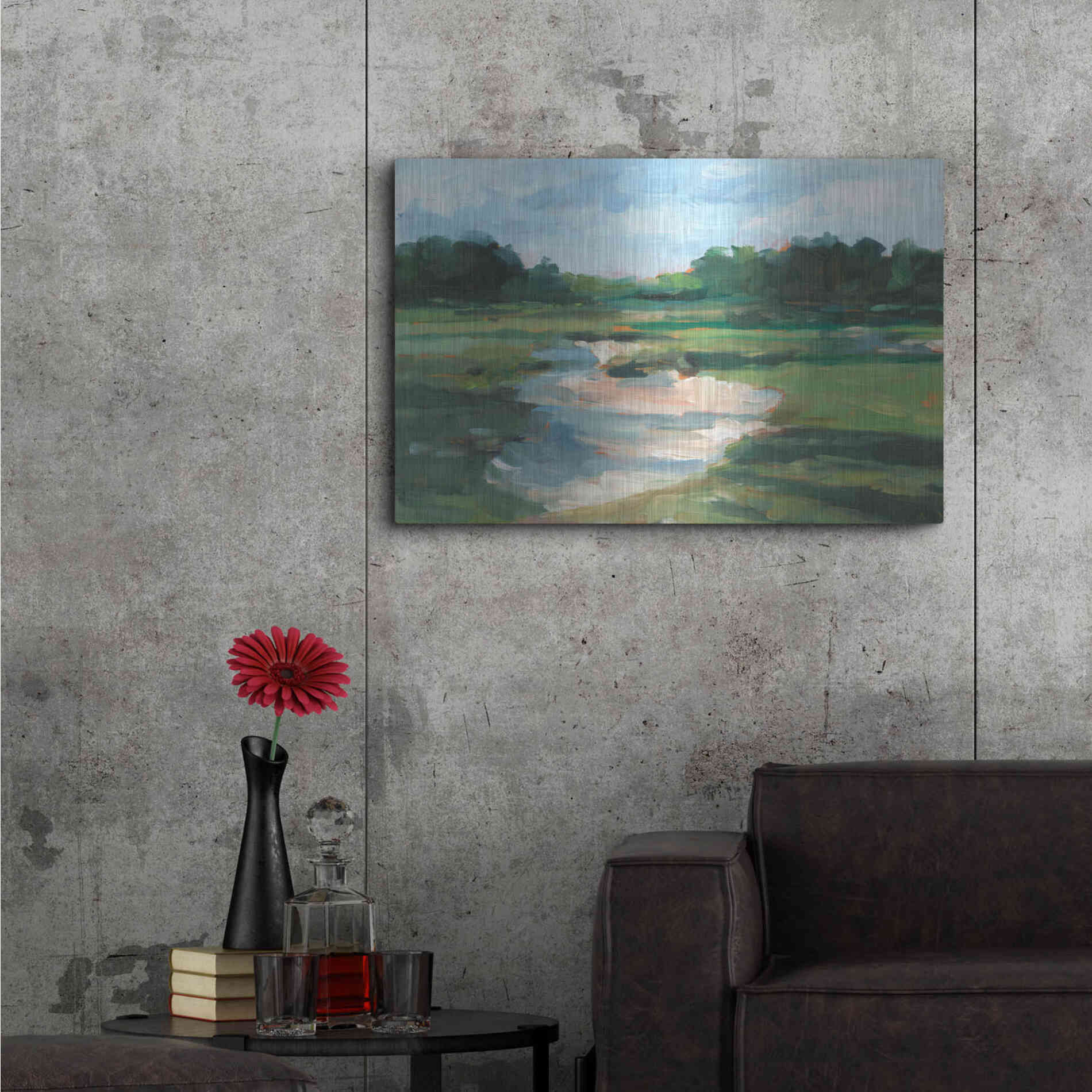 Luxe Metal Art 'Golf Course Study I' by Ethan Harper, Metal Wall Art,36x24