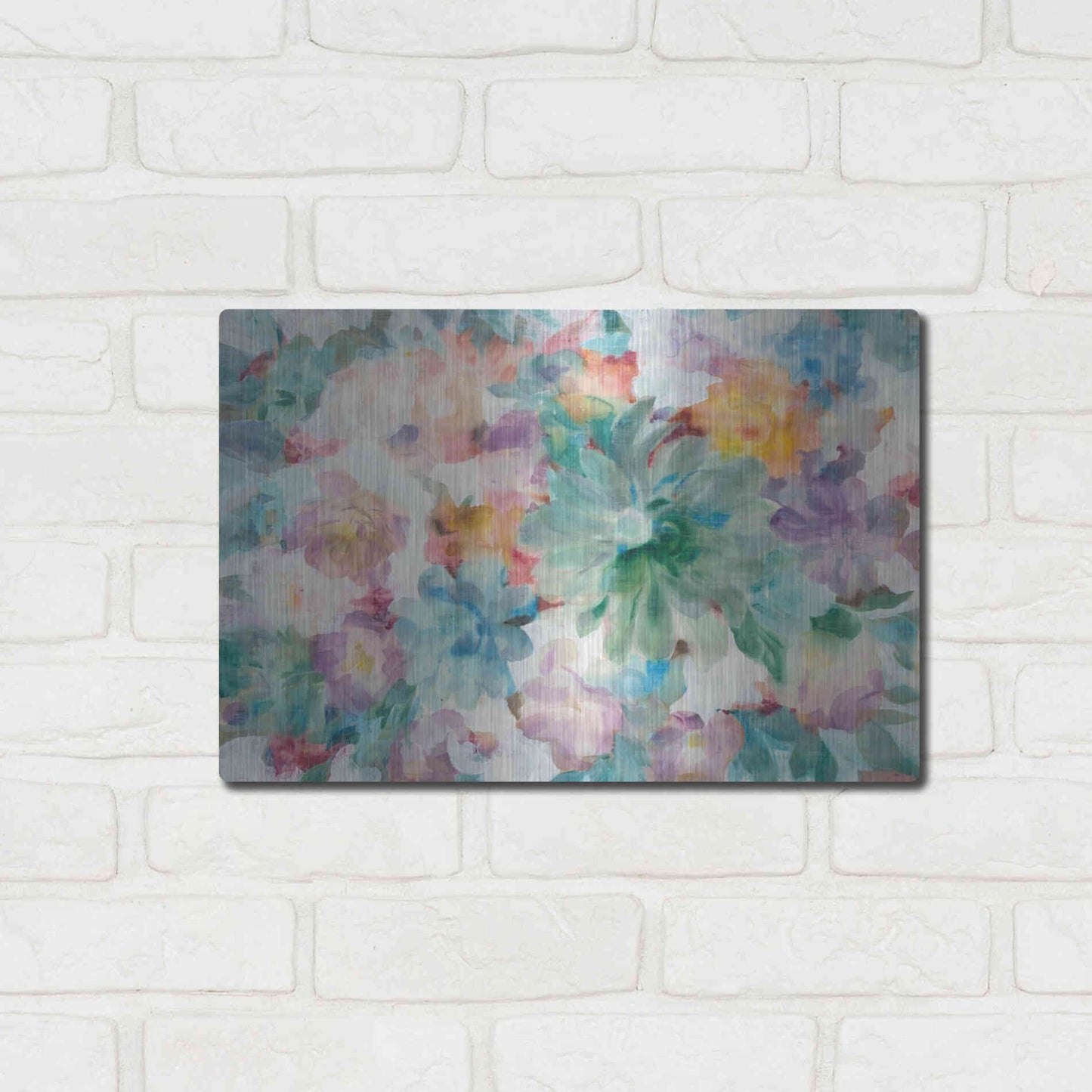 Luxe Metal Art 'Succulent Florals Crop' by Danhui Nai, Metal Wall Art,16x12