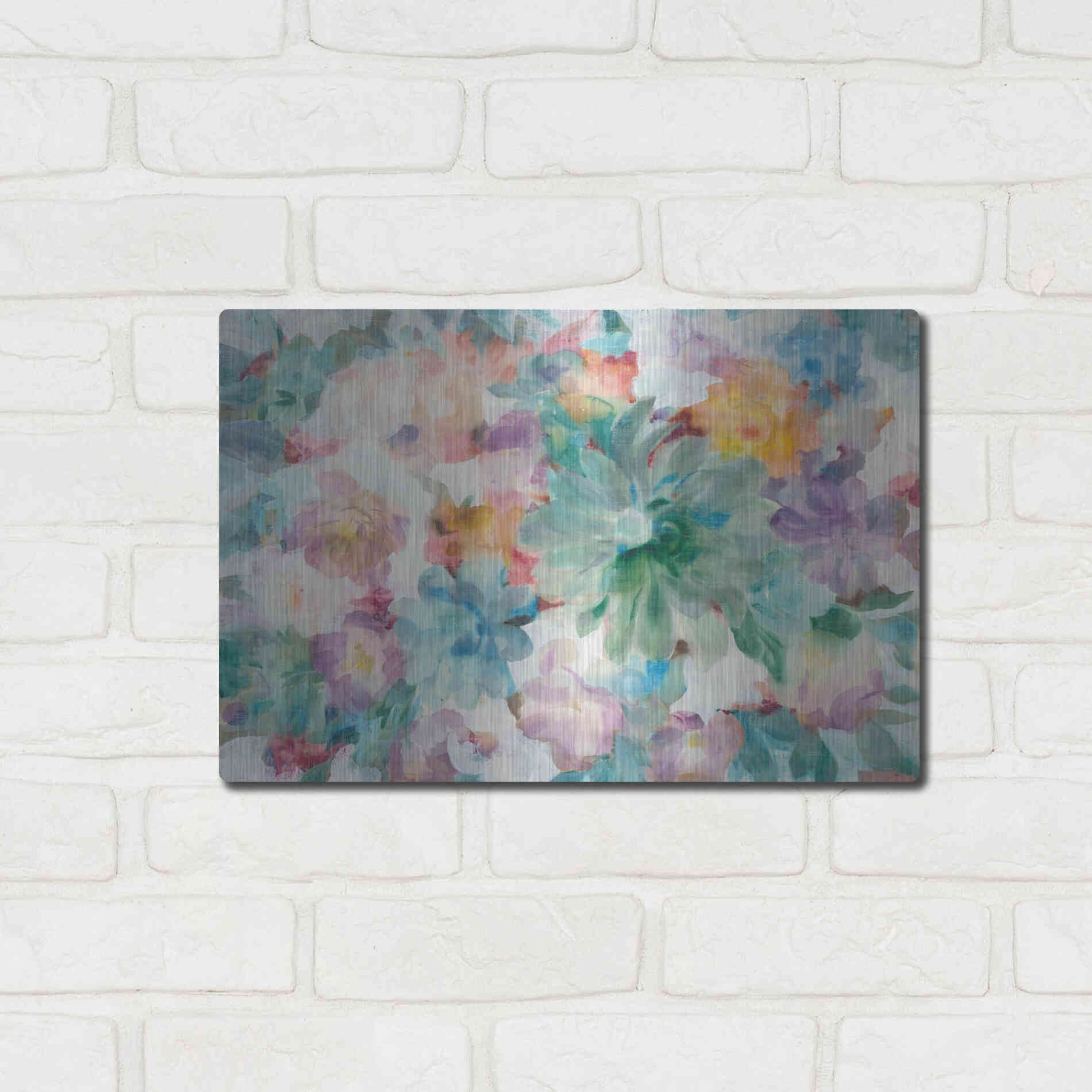 Luxe Metal Art 'Succulent Florals Crop' by Danhui Nai, Metal Wall Art,16x12