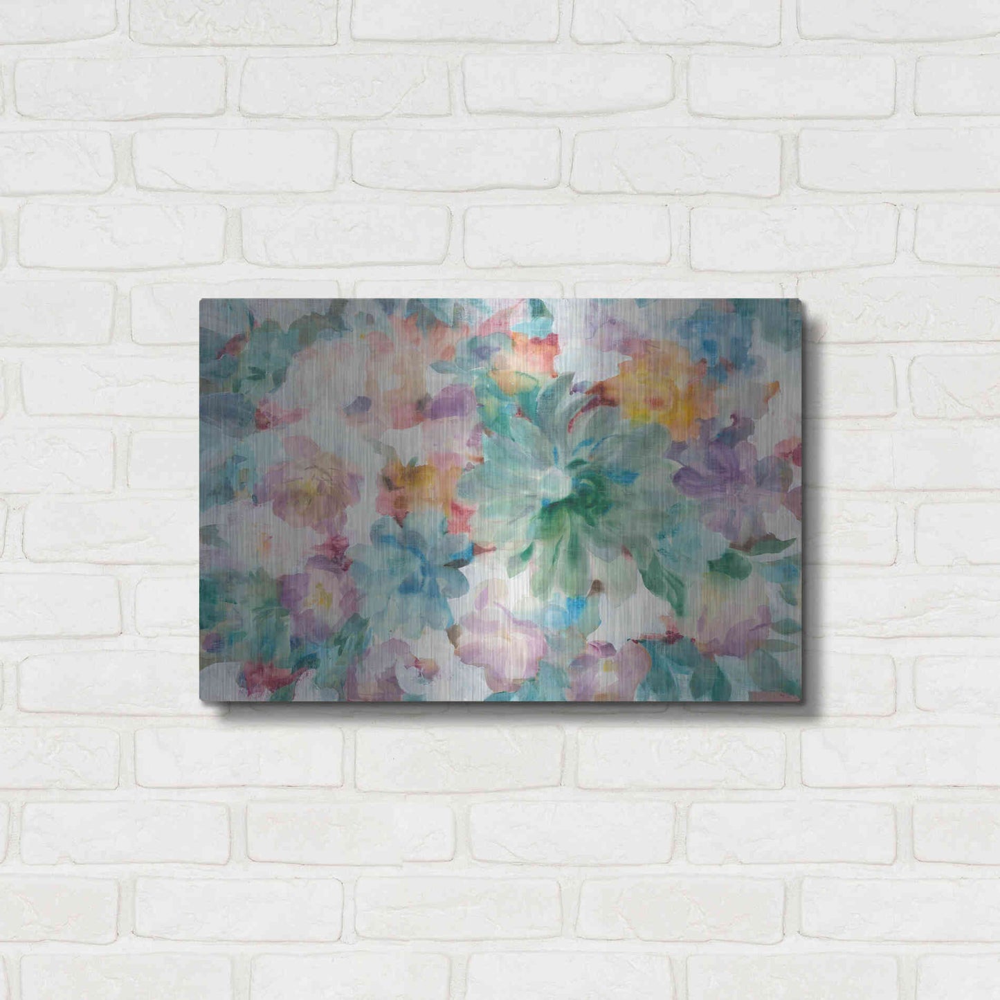 Luxe Metal Art 'Succulent Florals Crop' by Danhui Nai, Metal Wall Art,24x16