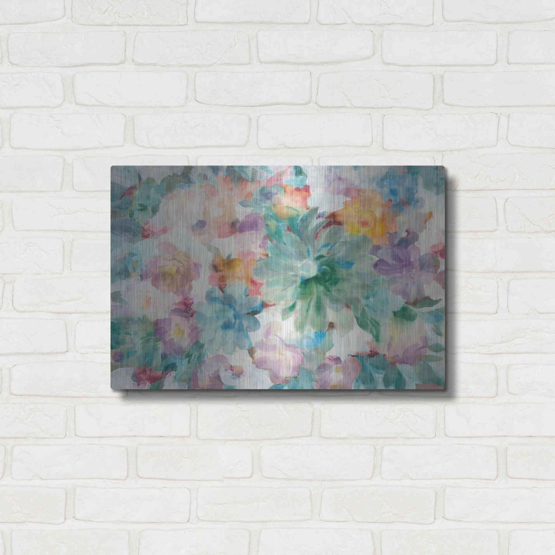 Luxe Metal Art 'Succulent Florals Crop' by Danhui Nai, Metal Wall Art,24x16