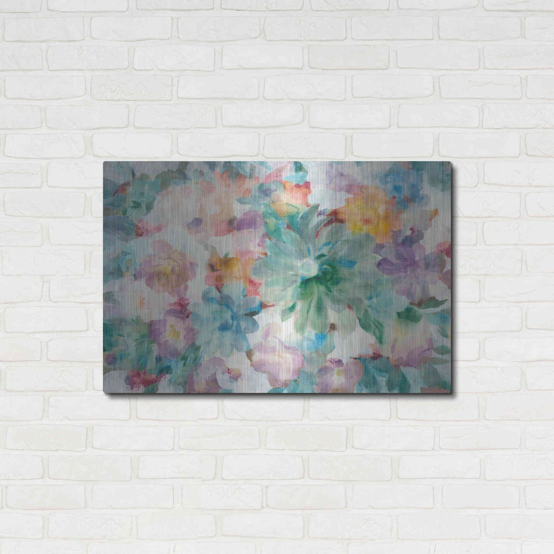 Luxe Metal Art 'Succulent Florals Crop' by Danhui Nai, Metal Wall Art,36x24