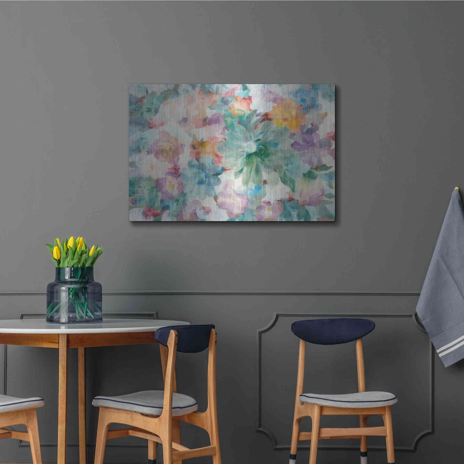 Luxe Metal Art 'Succulent Florals Crop' by Danhui Nai, Metal Wall Art,36x24