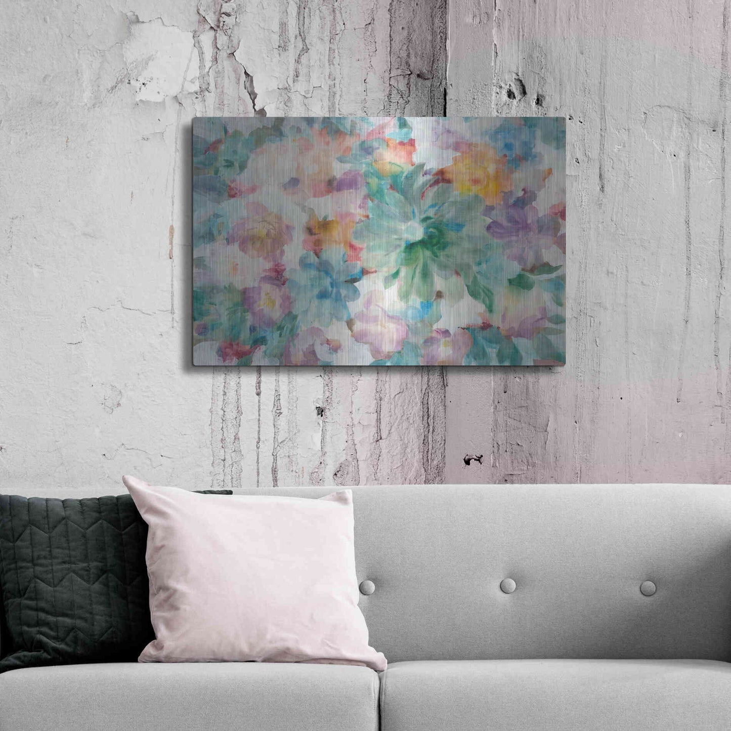 Luxe Metal Art 'Succulent Florals Crop' by Danhui Nai, Metal Wall Art,36x24