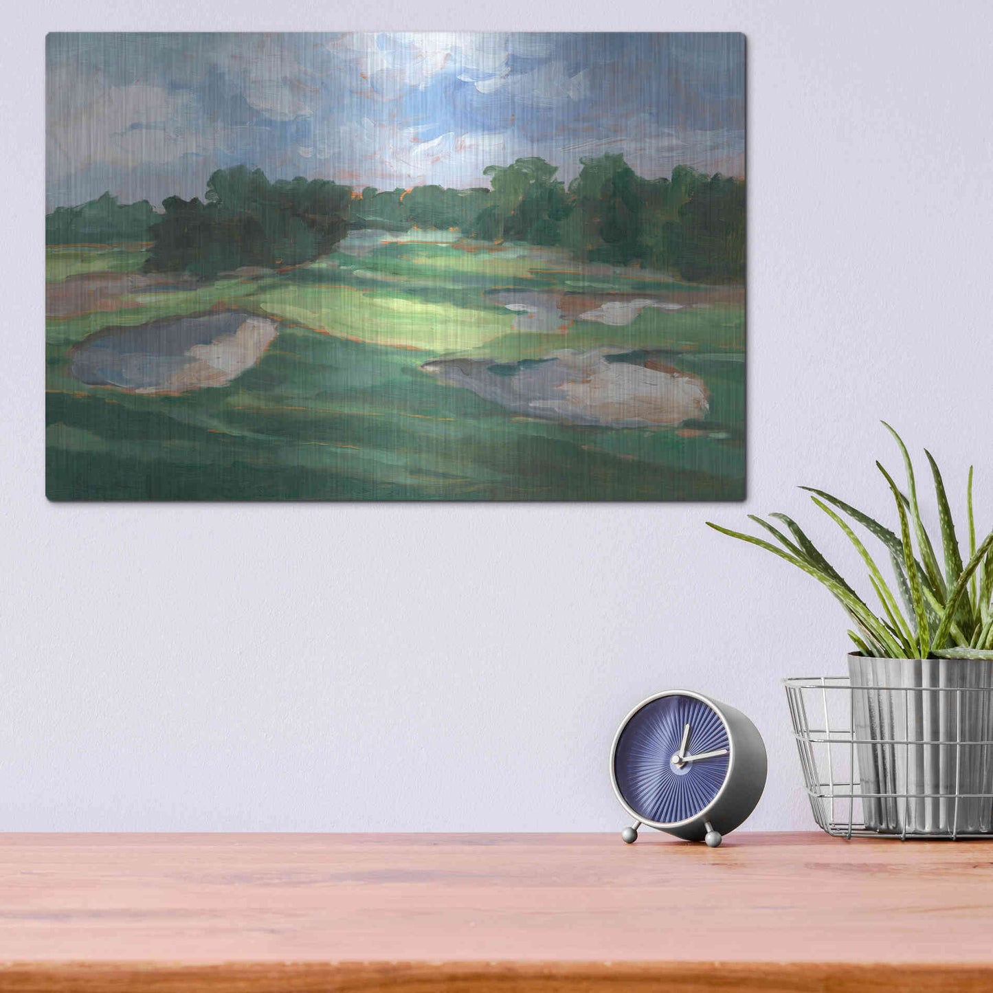 Luxe Metal Art 'Golf Course Study III' by Ethan Harper, Metal Wall Art,16x12