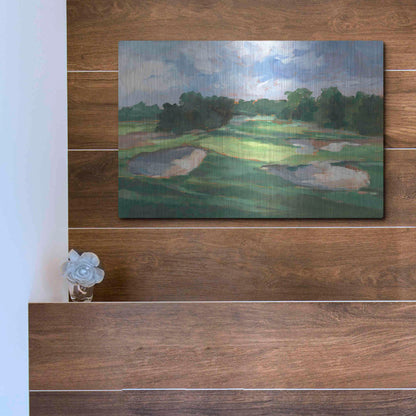 Luxe Metal Art 'Golf Course Study III' by Ethan Harper, Metal Wall Art,16x12