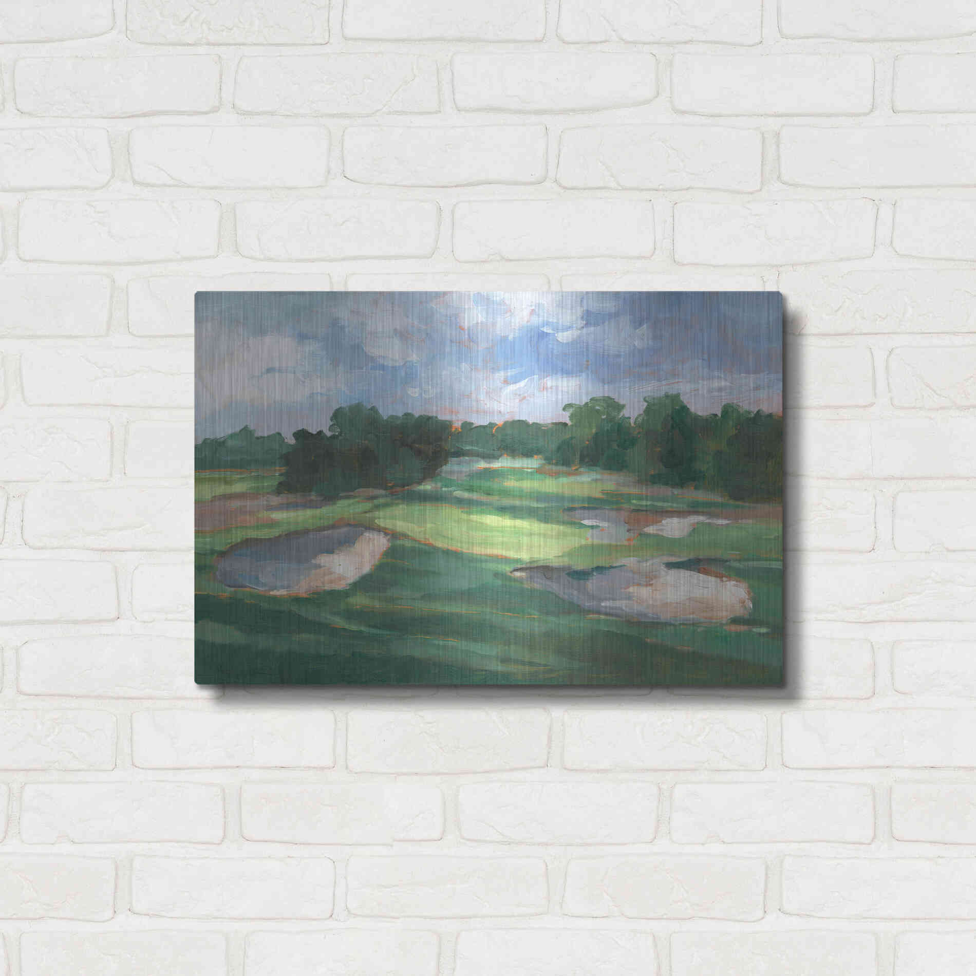 Luxe Metal Art 'Golf Course Study III' by Ethan Harper, Metal Wall Art,24x16