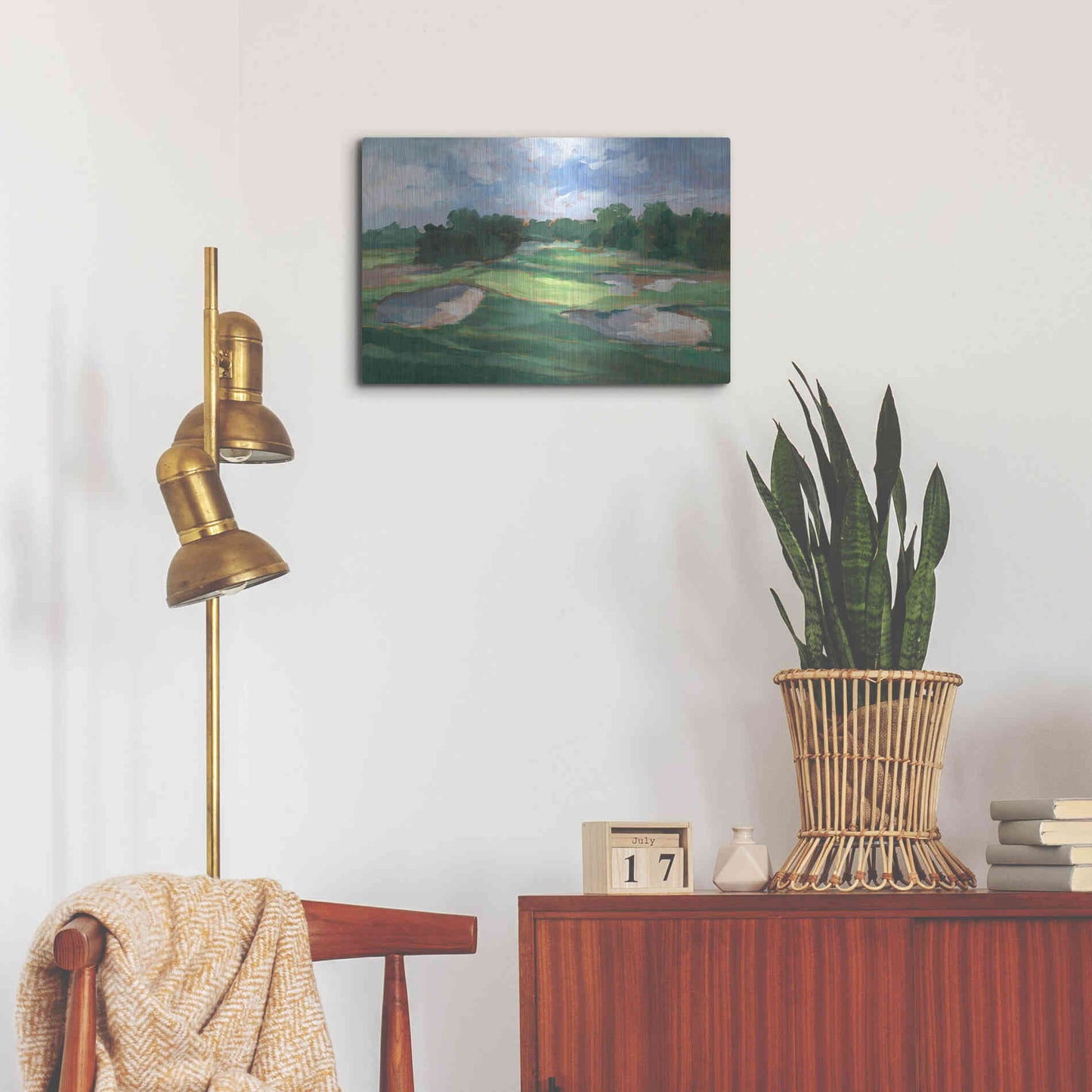 Luxe Metal Art 'Golf Course Study III' by Ethan Harper, Metal Wall Art,24x16