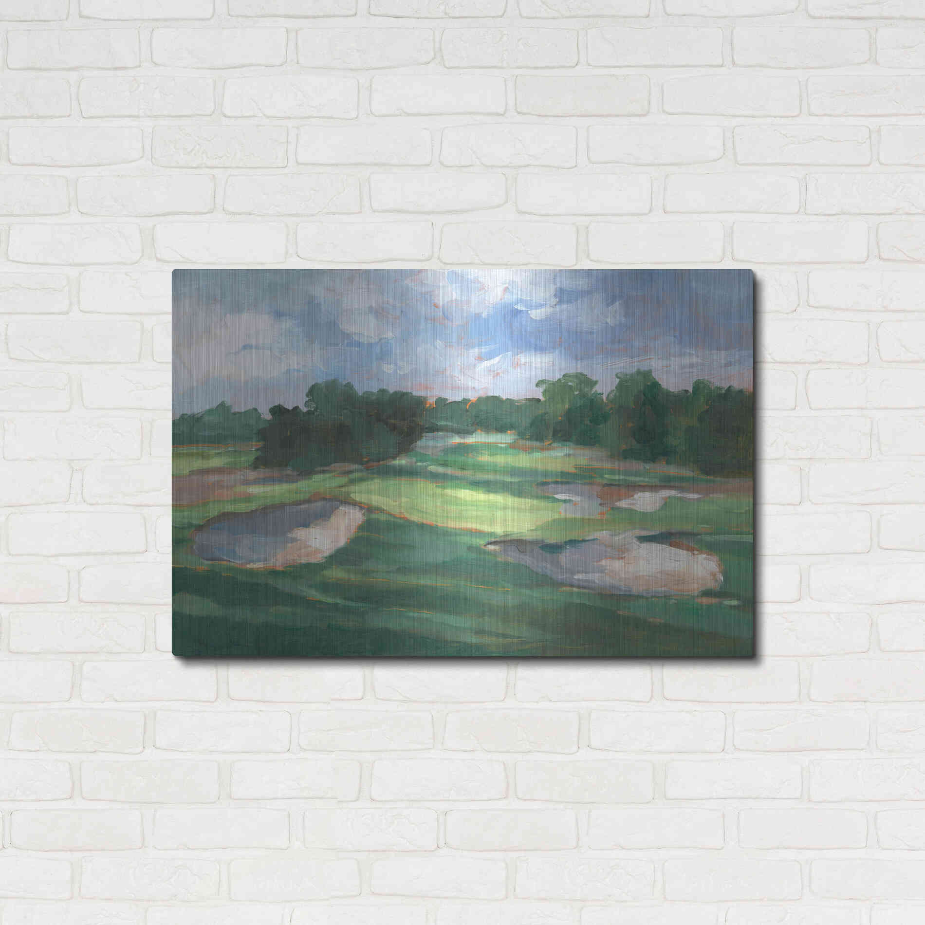 Luxe Metal Art 'Golf Course Study III' by Ethan Harper, Metal Wall Art,36x24