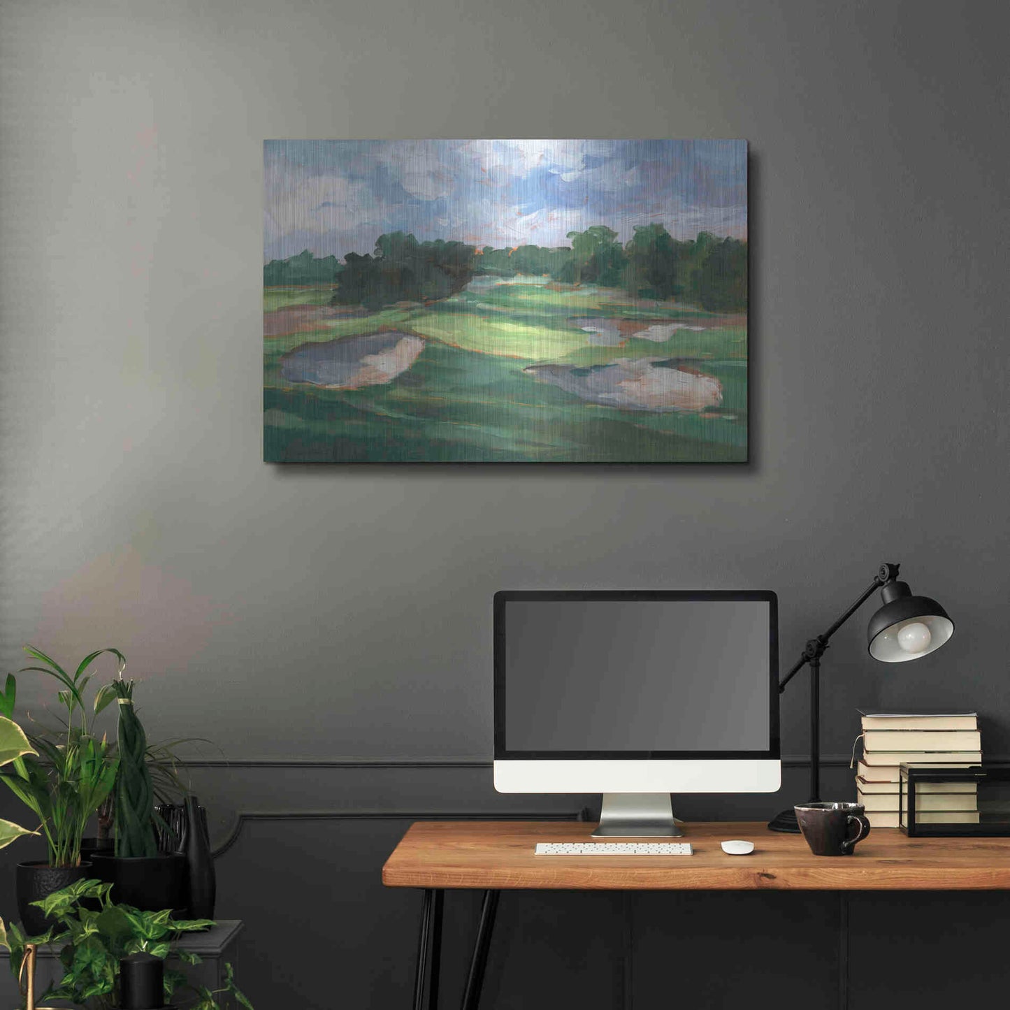 Luxe Metal Art 'Golf Course Study III' by Ethan Harper, Metal Wall Art,36x24