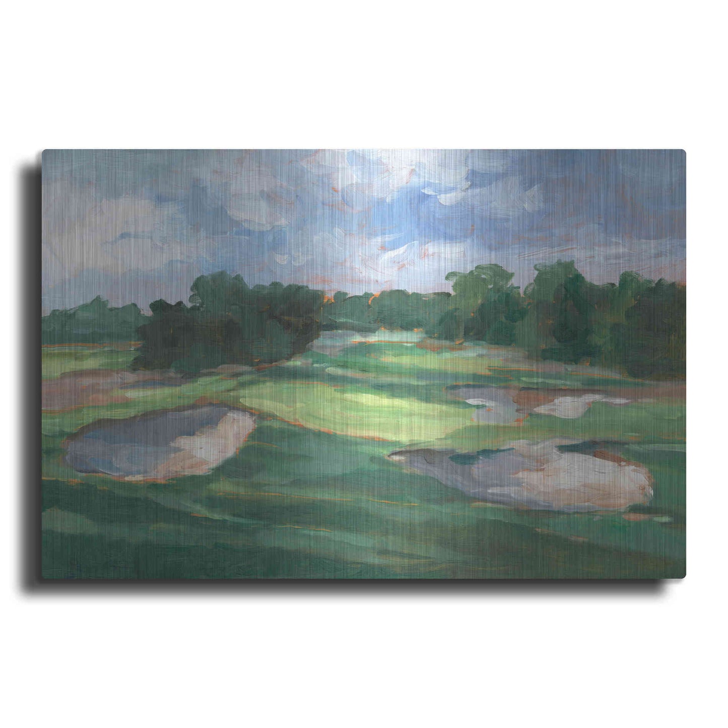 Luxe Metal Art 'Golf Course Study III' by Ethan Harper, Metal Wall Art