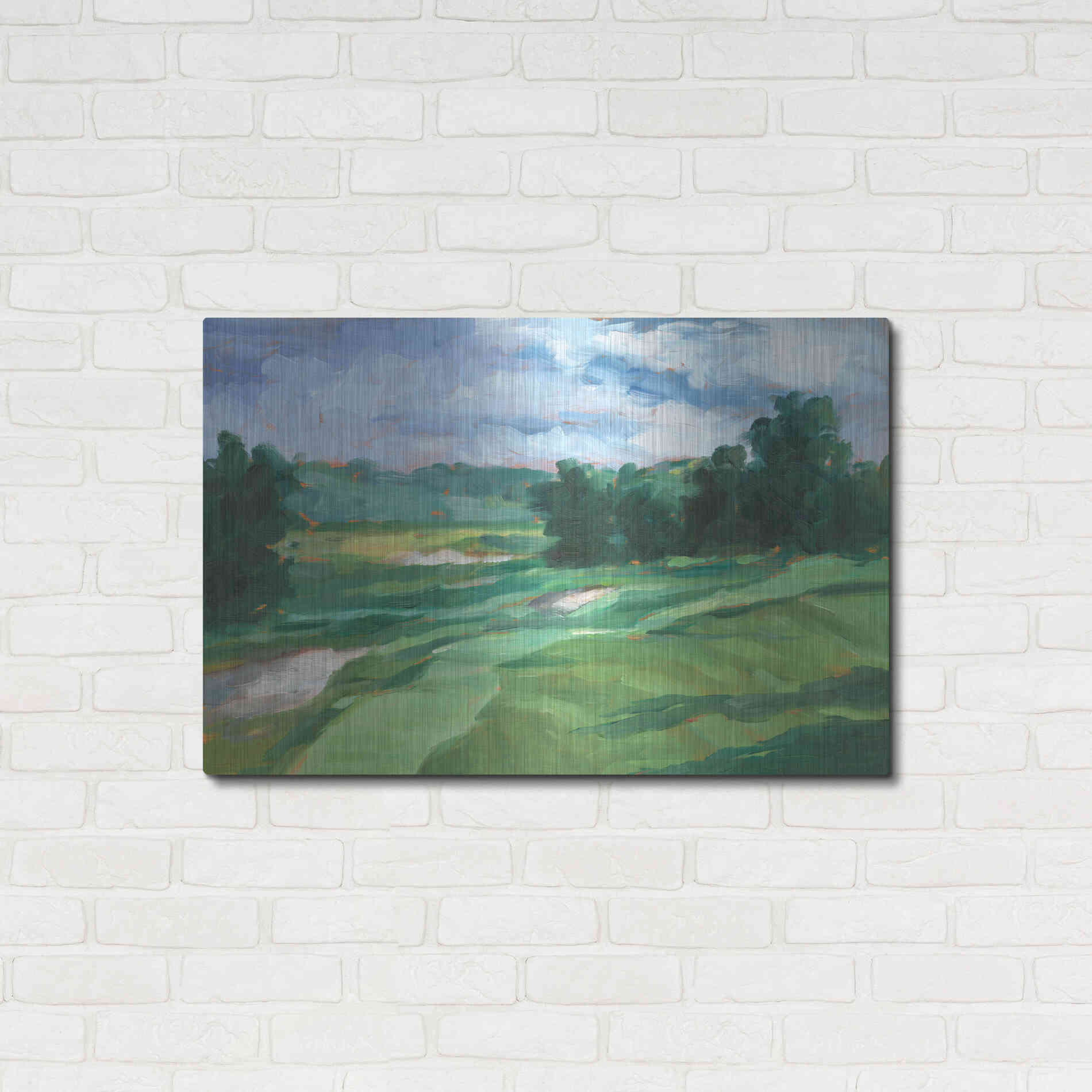 Luxe Metal Art 'Golf Course Study IV' by Ethan Harper, Metal Wall Art,36x24