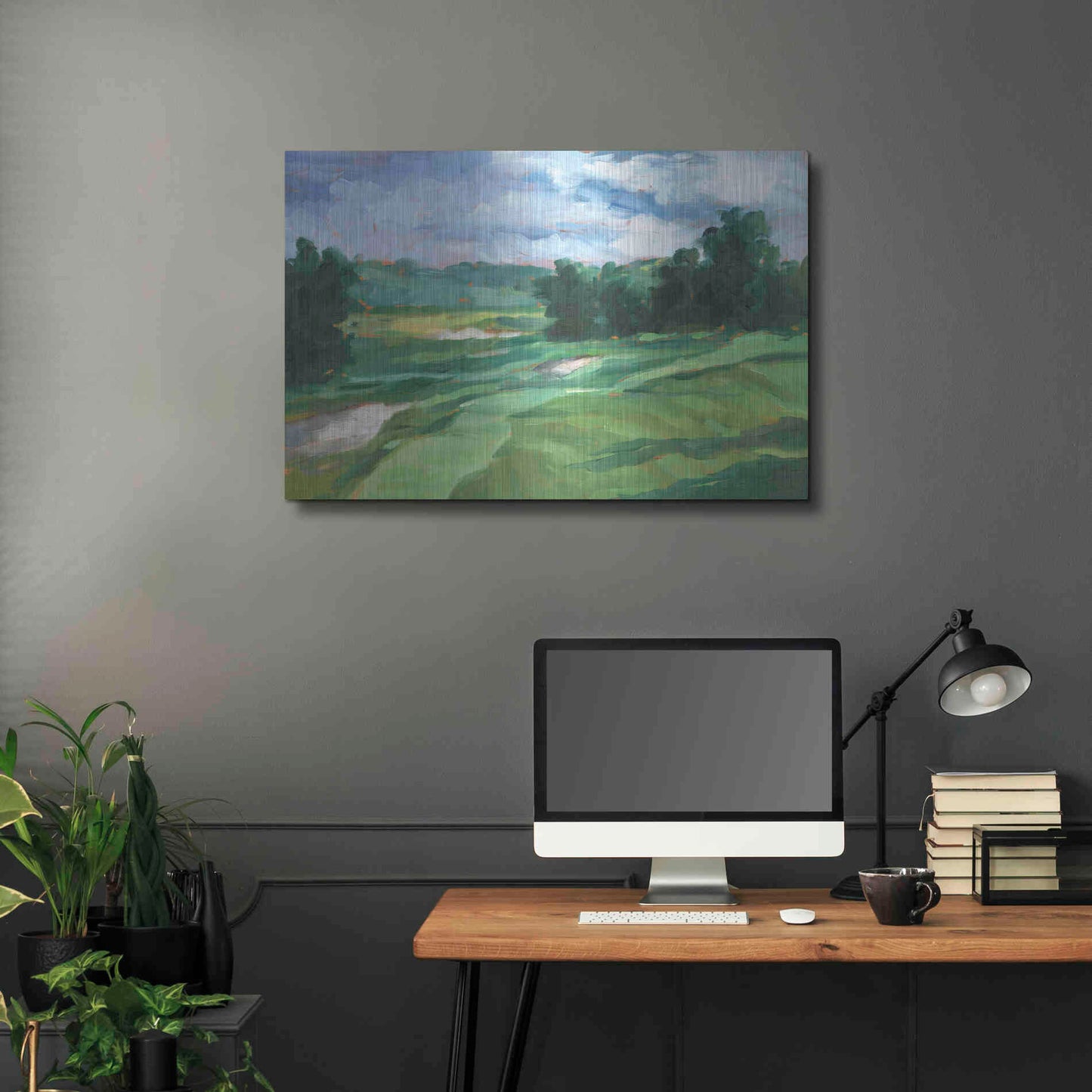 Luxe Metal Art 'Golf Course Study IV' by Ethan Harper, Metal Wall Art,36x24