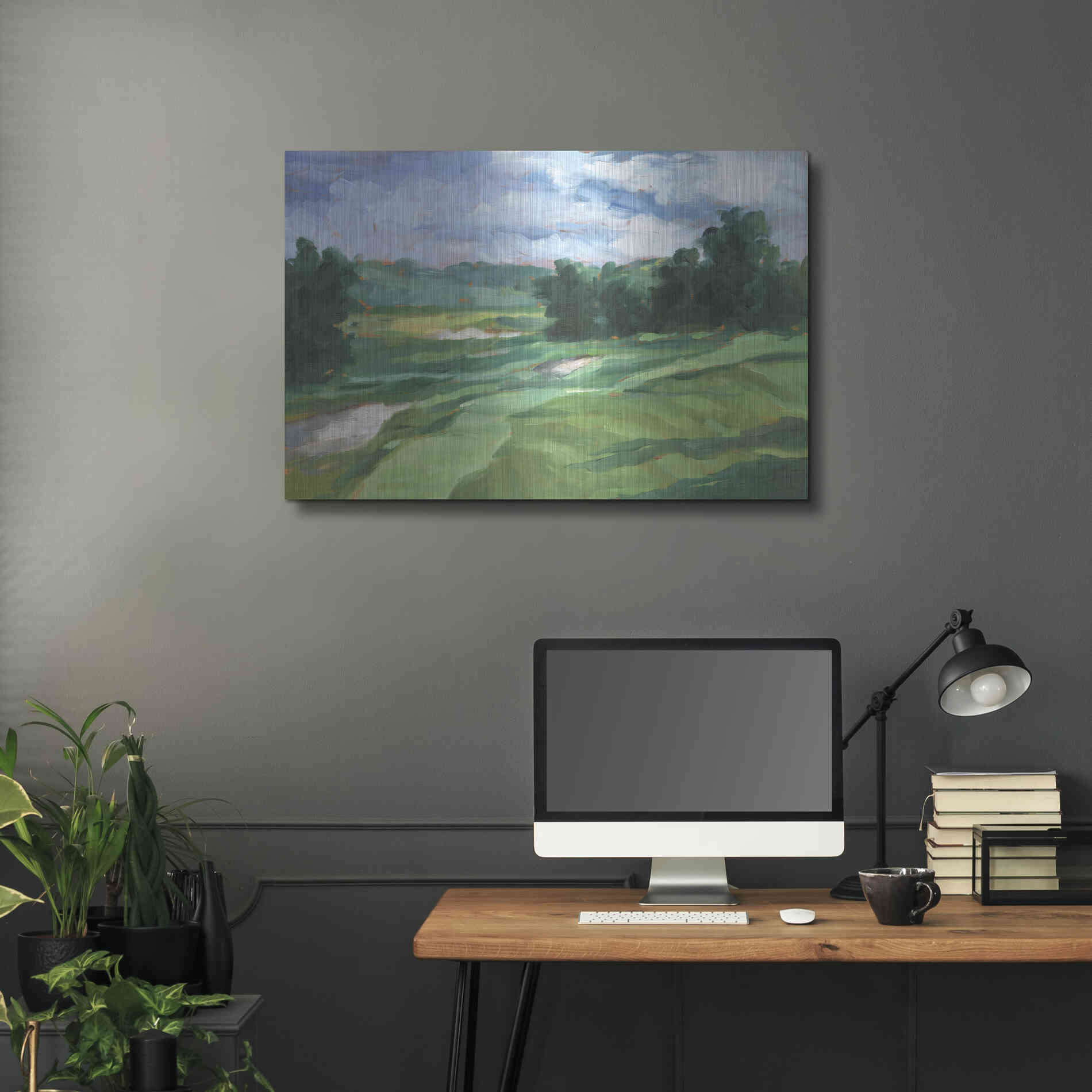 Luxe Metal Art 'Golf Course Study IV' by Ethan Harper, Metal Wall Art,36x24