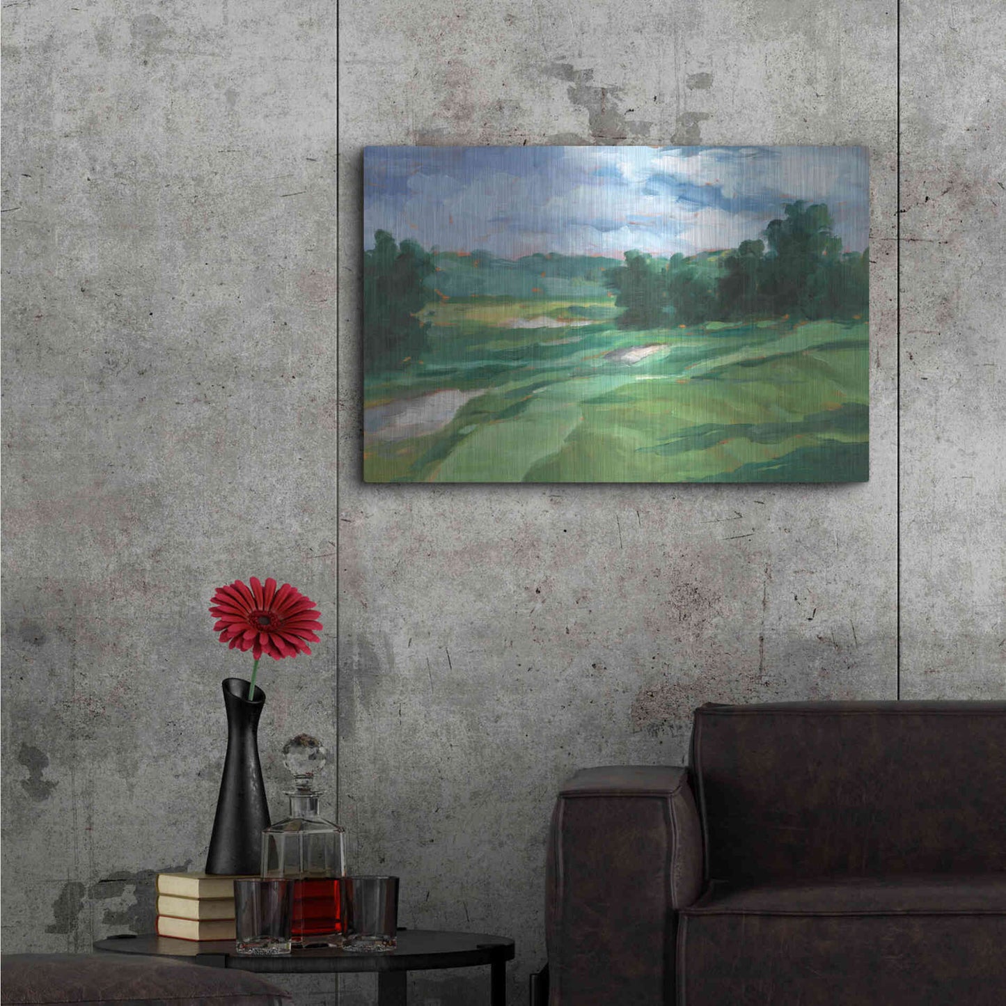 Luxe Metal Art 'Golf Course Study IV' by Ethan Harper, Metal Wall Art,36x24