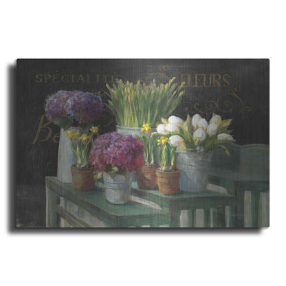 Luxe Metal Art 'Les Fleurs Printemps on Black' by Danhui Nai, Metal Wall Art