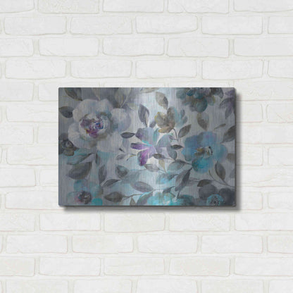 Luxe Metal Art 'Twilight Flowers Crop' by Danhui Nai, Metal Wall Art,24x16