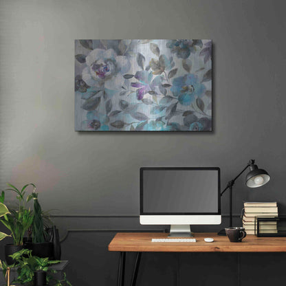 Luxe Metal Art 'Twilight Flowers Crop' by Danhui Nai, Metal Wall Art,36x24
