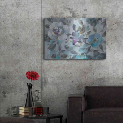 Luxe Metal Art 'Twilight Flowers Crop' by Danhui Nai, Metal Wall Art,36x24