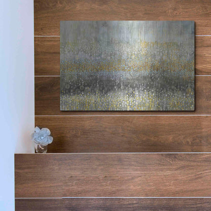 Luxe Metal Art 'Rain Abstract II Crop' by Danhui Nai, Metal Wall Art,16x12