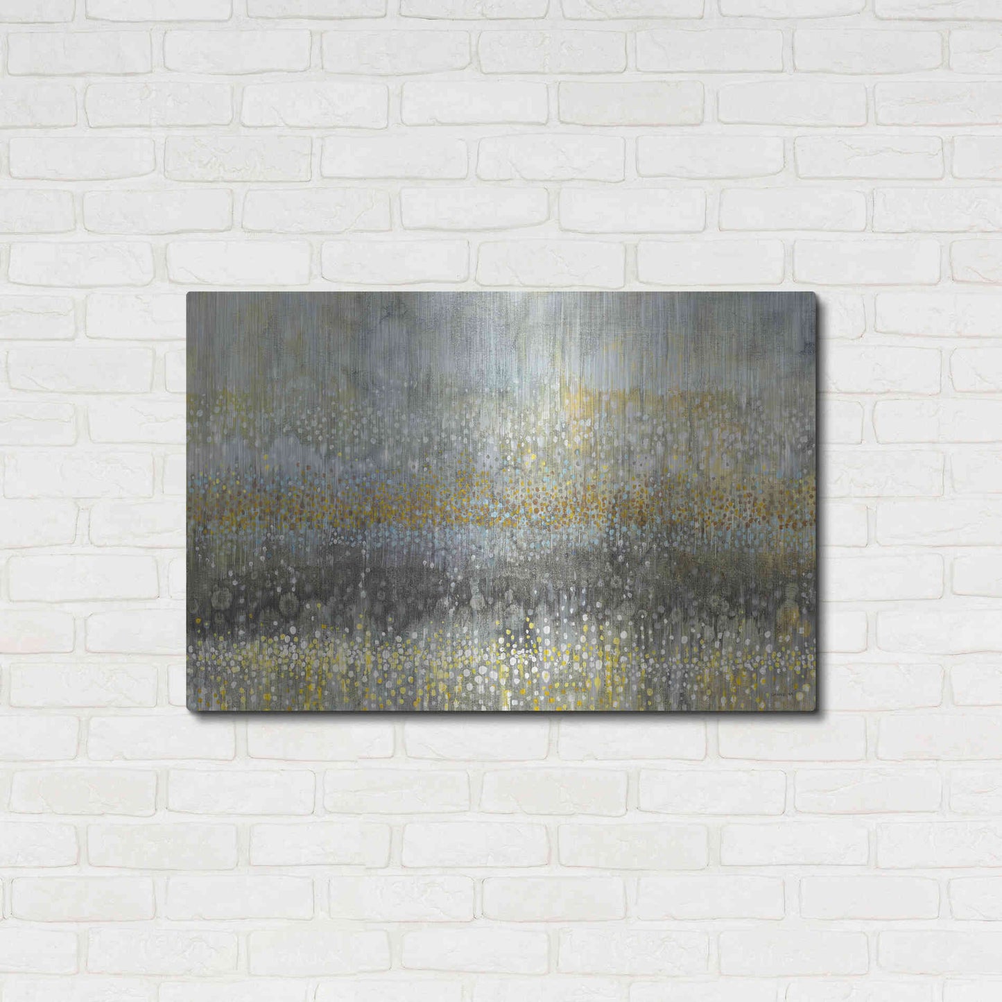 Luxe Metal Art 'Rain Abstract II Crop' by Danhui Nai, Metal Wall Art,36x24