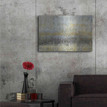Luxe Metal Art 'Rain Abstract II Crop' by Danhui Nai, Metal Wall Art,36x24