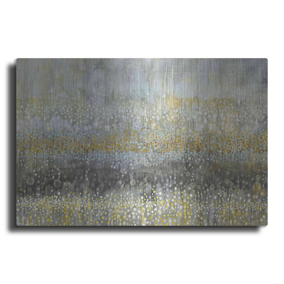 Luxe Metal Art 'Rain Abstract II Crop' by Danhui Nai, Metal Wall Art