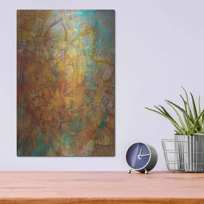 Luxe Metal Art 'Bohemian Abstract Bright' by Danhui Nai, Metal Wall Art,12x16
