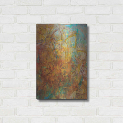 Luxe Metal Art 'Bohemian Abstract Bright' by Danhui Nai, Metal Wall Art,16x24