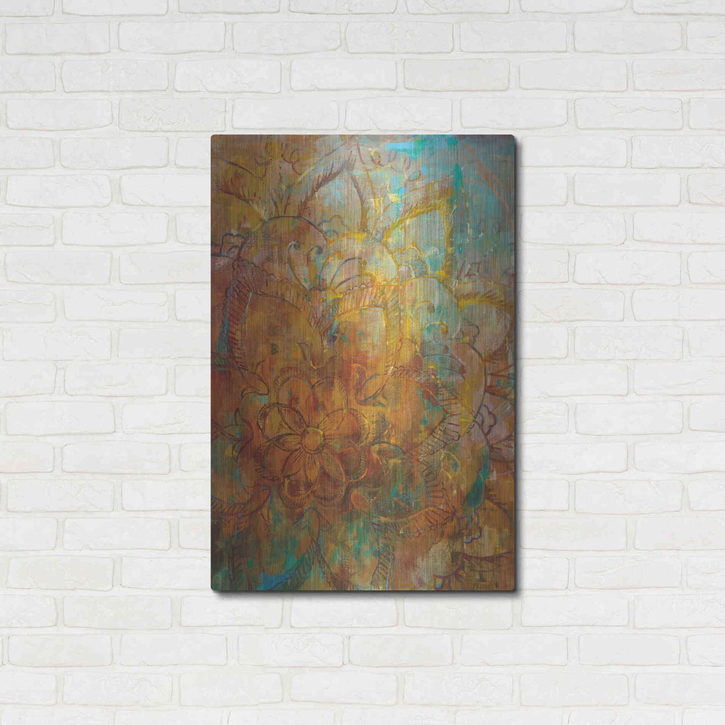 Luxe Metal Art 'Bohemian Abstract Bright' by Danhui Nai, Metal Wall Art,24x36