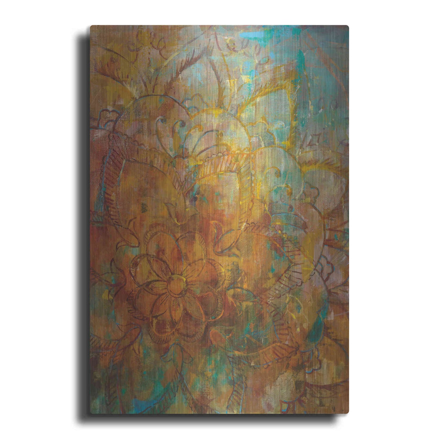 Luxe Metal Art 'Bohemian Abstract Bright' by Danhui Nai, Metal Wall Art