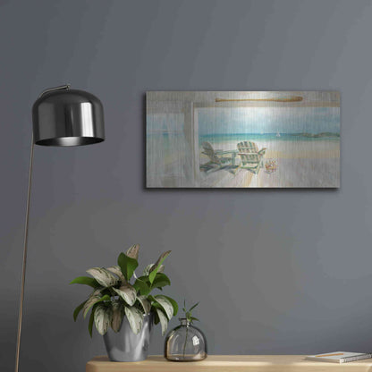 Luxe Metal Art 'Seaside Morning 2' by Danhui Nai, Metal Wall Art,24x12