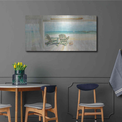 Luxe Metal Art 'Seaside Morning 2' by Danhui Nai, Metal Wall Art,48x24