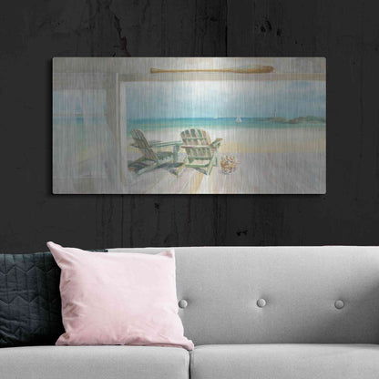 Luxe Metal Art 'Seaside Morning 2' by Danhui Nai, Metal Wall Art,48x24