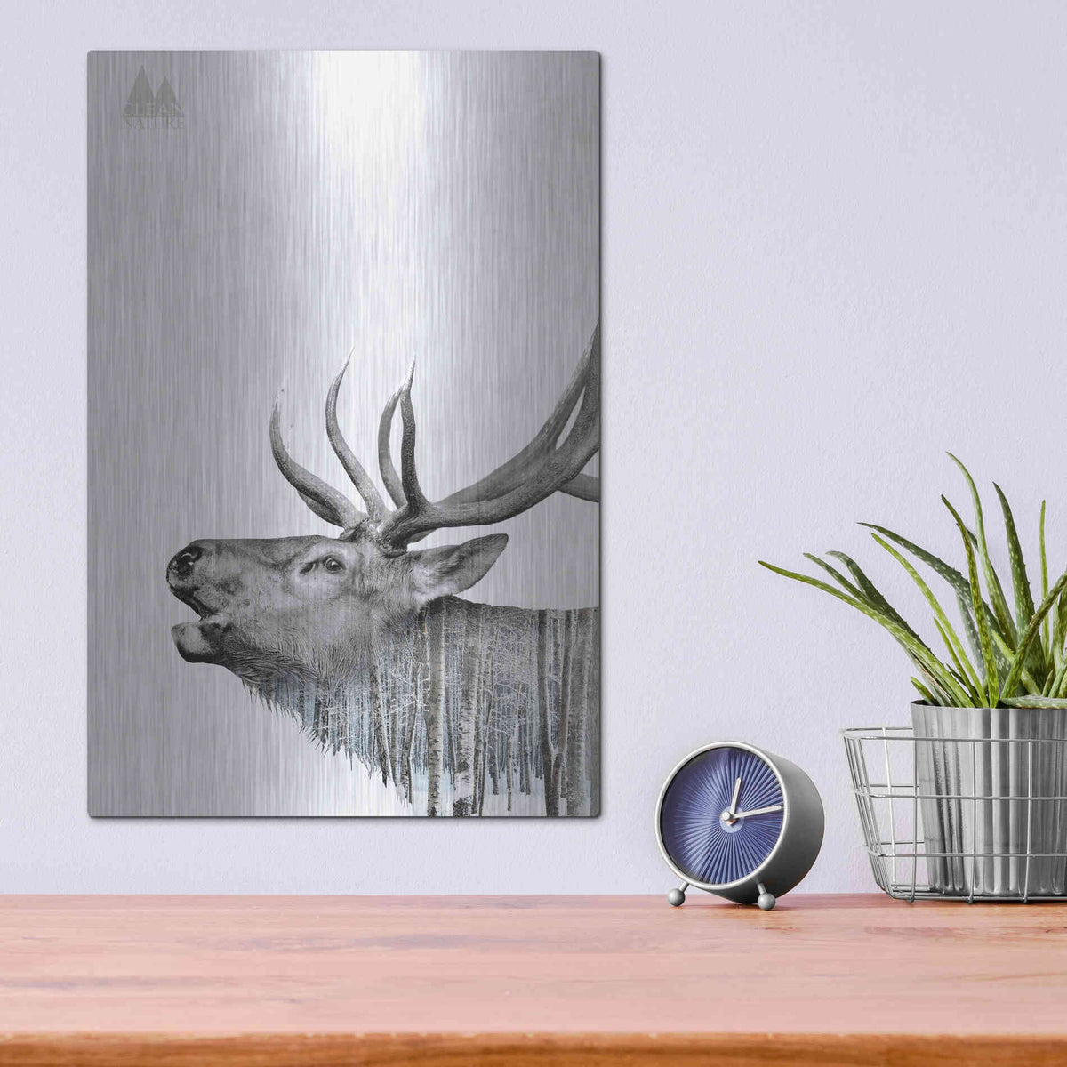 Luxe Metal Art 'Deer' by Clean Nature, Metal Wall Art,12x16