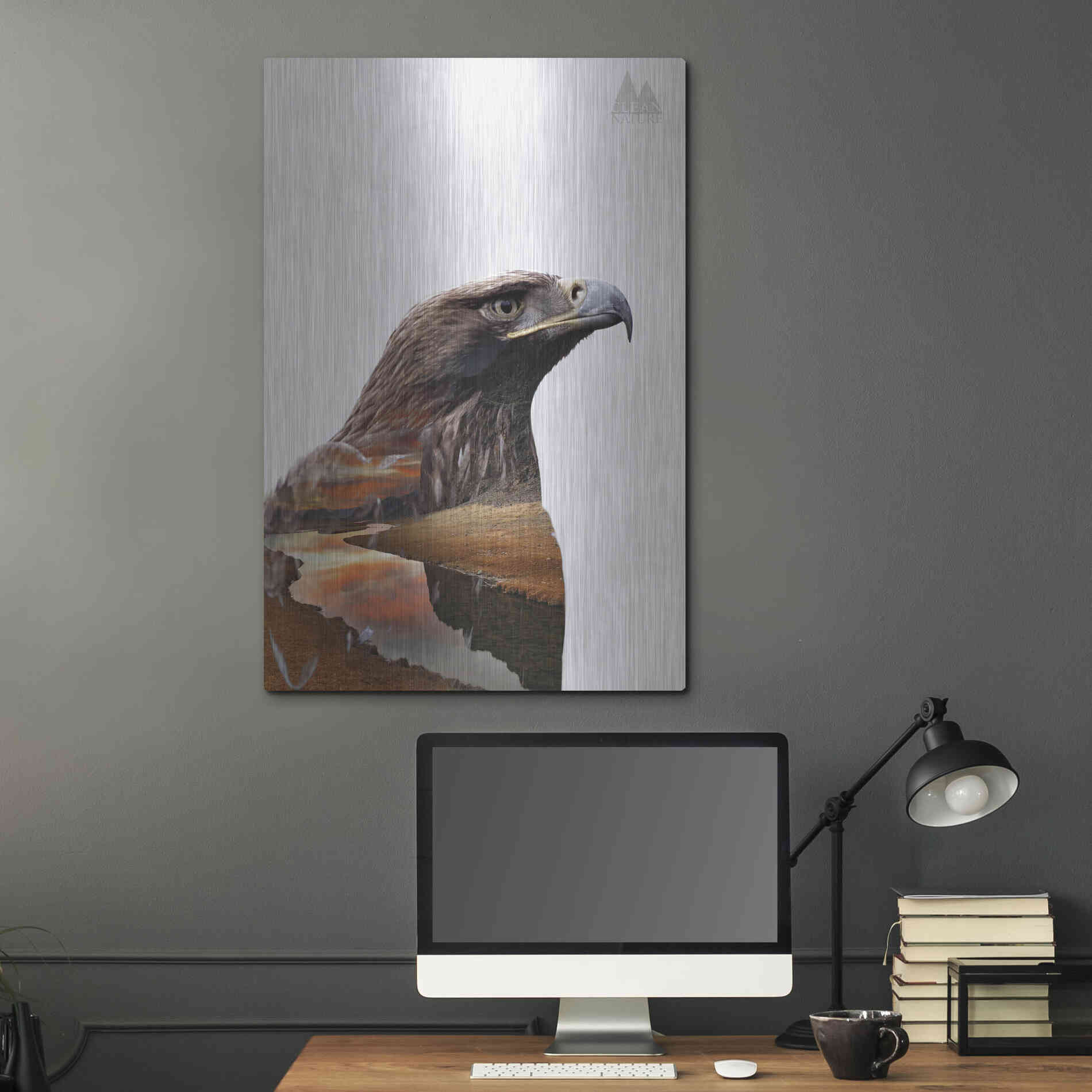 Luxe Metal Art 'Eagle' by Clean Nature, Metal Wall Art,24x36