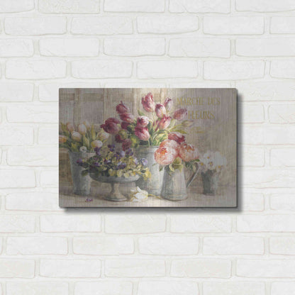 Luxe Metal Art 'Marche des Fleurs Blue Gold' by Danhui Nai, Metal Wall Art,24x16