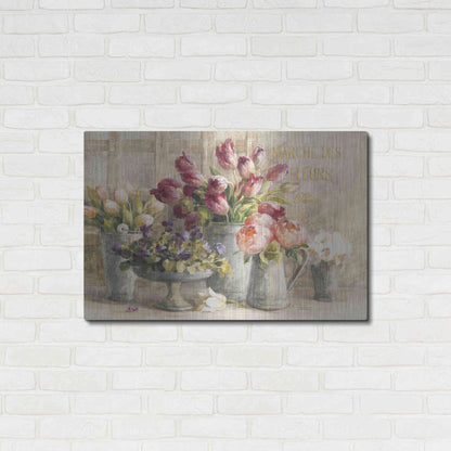 Luxe Metal Art 'Marche des Fleurs Blue Gold' by Danhui Nai, Metal Wall Art,36x24